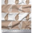 thumbnail image 1 of Soimoi Brown polyester Crepe Fabric Stripe & Paisley Decor Fabric Printed Yard 42 Inch Wide, 1 of 3