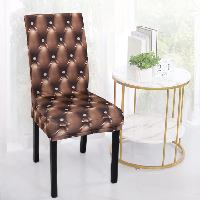 REGALWOVEN Stretch Spandex Dining Chair Cover Chair Seat Slipcover, Coffee Color