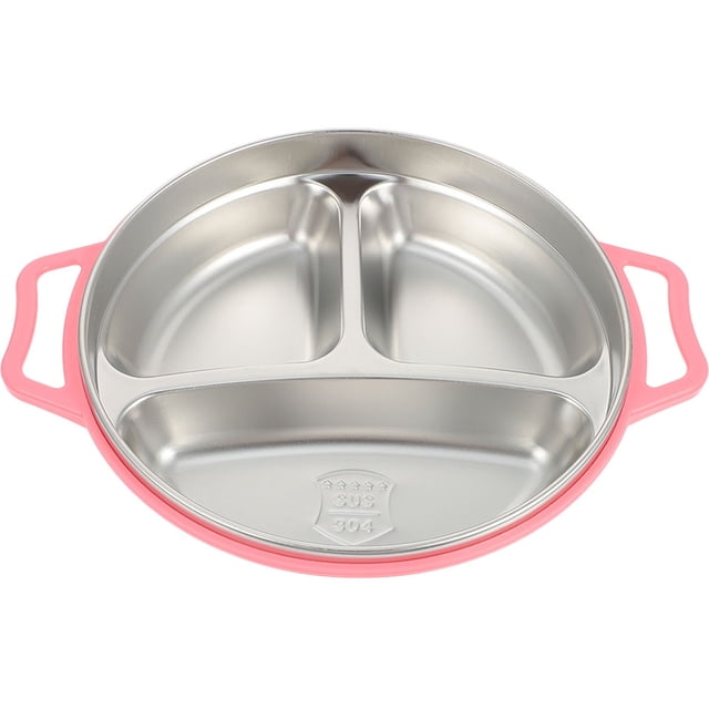 Assiette Alimentaire en Acier Inoxydable Plateau Alimentaire pour la Maison Assiette Compartimentée pour Enfants Assiette de Service pour la Maison