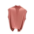 thumbnail image 1 of FAIWAD Hauts pour Femmes Tendance Demi-Col Roulé Couleur Unie Tee Confortable Manches Courtes Débardeur Décontracté Été Printemps, 1 of 3