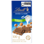 Lindt SWISS CLASSIC Hazelnut Milk Chocolate Bar, 100 Grams