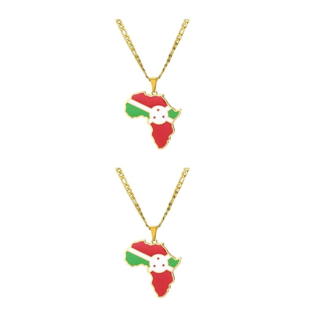 Maytalsory Collier Léger et Confortable avec Pendentif Africa Map Burundi 2Set