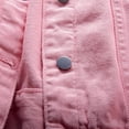thumbnail image 5 of IROINID Veste Courte en Denim pour Femme Veste Col à Revers Couleur Unie Manches Longues Confortable Manteaux de Printemps et d'Automne Chaude Veste en Denim Manteau, Rose, 5 of 5