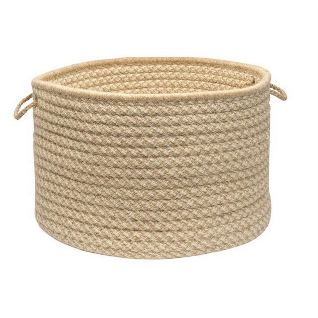 Natural Wool Houndstooth- Tea 14''x10'' Utility Basket
