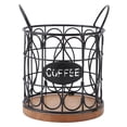 thumbnail image 2 of Coffee Pod Holder, Large Capacity Coffee Basket Storage, Modern Metal Coffee Capsule Basket with Wooden Base Coffee Pods Storage Organizer for Coffee Bar Countertop, 2 of 7