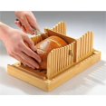 thumbnail image 4 of Bread Slicer With 3 Slice Thickness Foldable Cutting With Crumb Tray Stainless Steel Bread For Homemade Bread Cake 5.5” Wide X 5” Tall, 4 of 7