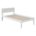 thumbnail image 1 of Leo & Lacey Solid Wood Twin Panel Platform Bed with USB Charger in White, 1 of 5