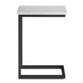 thumbnail image 3 of Allora 18" Modern Metal C Side Table with Marble Top in White, 3 of 6