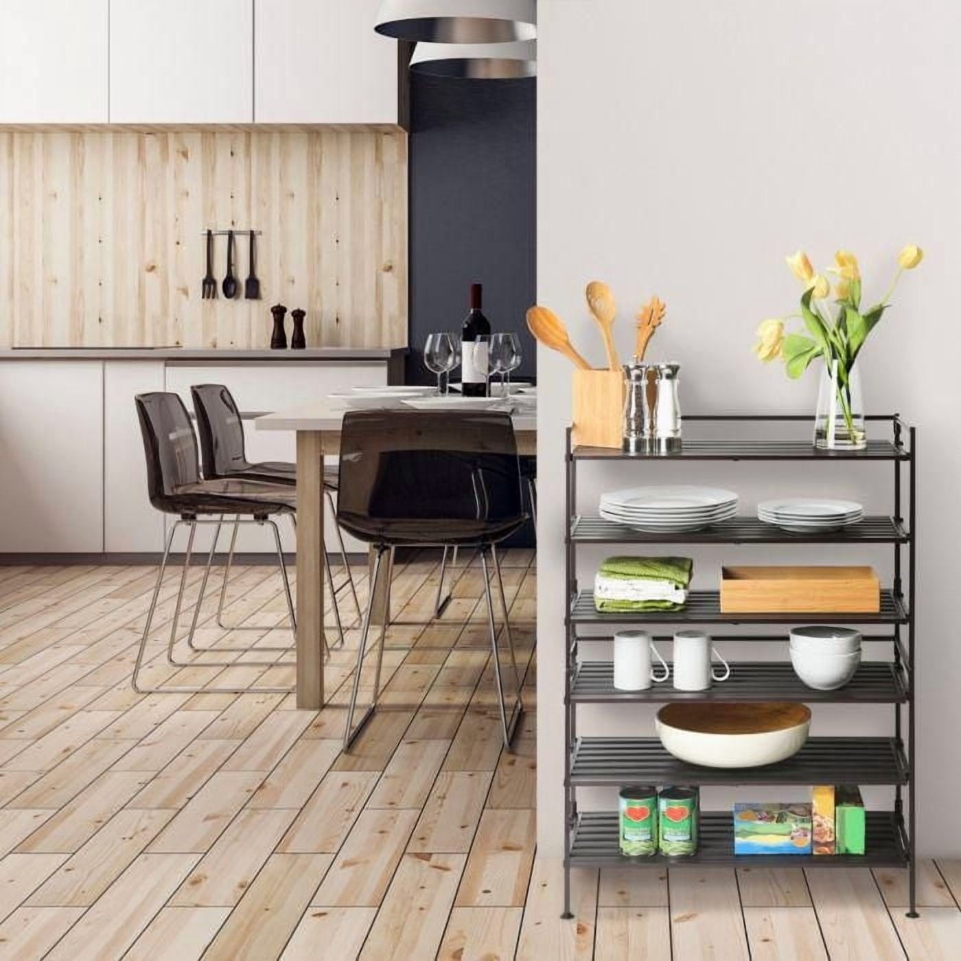 Seville Classics 3 Tier Resin-Wood Shoe Rack 2PK