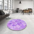 thumbnail image 4 of Ahgly Company Tapis d'Intérieur Lavable à la Machine, Carré, Transitionnel, Violet, Tapis de Zone, 7 Pieds Carré, 4 of 7