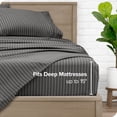 thumbnail image 4 of Bare Home Ultra-Soft Sheet Set - Premium 1800 Collection - Deep Pockets - 3-Pieces - Twin XL, Pinstripe - Gray/White, 4 of 8