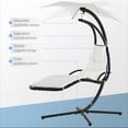 thumbnail image 4 of Outsunny Chaise Hamac d'Extérieur avec Support, Blanc Crème, 4 of 10