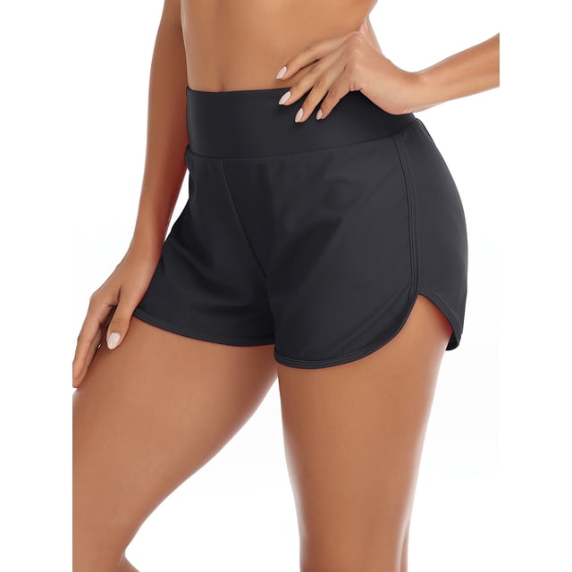 RELLECIGA Short de Bain Taille Haute pour Femmes Short de Planche de Bain pour Femmes