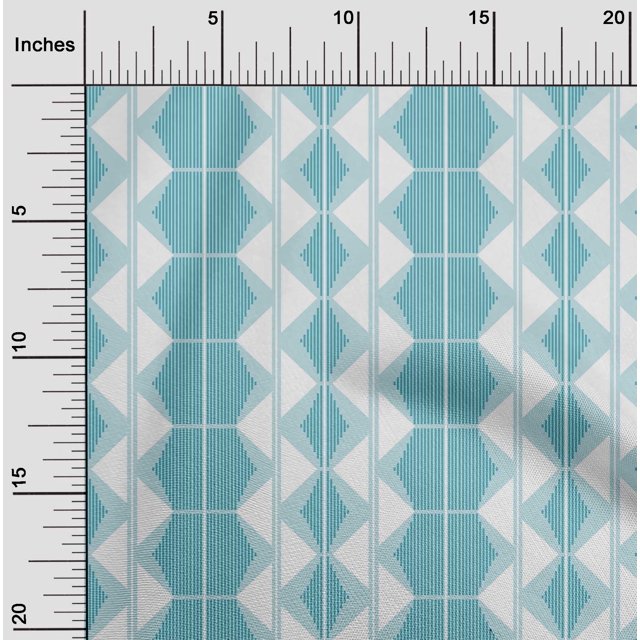 oneOone Georgette Viscose Fabric Triangle & Hexagon Geometric Decor Fabric Printed BTY 42 Inch Wide