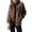 Brown, variant on HKEJIAOI Winter Clearance S-A1 Womens Winter Coats Fleece Turn-down Collar Zip Up Long Sleeve Sherpa Jackets with Pockets