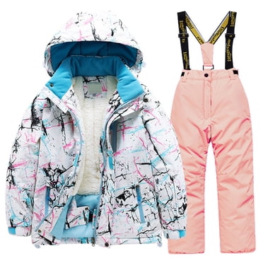 Sunnyoo Winter Kids Fleece Lined Ski Jacket & Pants Set Winter Snowboarding Snow Suits