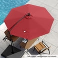 thumbnail image 2 of Gymax 10 FT Patio Offset Umbrella w/ X-shaped Base Infinite Tile & 360° Rotation Red, 2 of 10