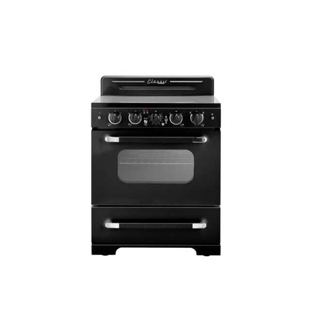 Unique 30" Classic Retro Electric Range Midnight Black
