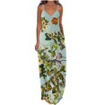 thumbnail image 2 of SMihono Robe d'Été Boho pour Femmes Grande Taille Robes d'Été pour Femmes Décontractées Boho Imprimées Cerceau Bretelles Plage Longue Maxi Robe avec Poches, 2 of 5