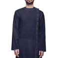 thumbnail image 4 of Atasi Kurta à Col Rond Chemise Kurta Uni à Manches Longues pour Hommes Tenue Décontractée, 4 of 7