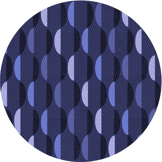 Ahgly Company Tapis d'Intérieur Rond Lavable en Machine Transitionnel Bleu Nuit, 6 Pieds Rond