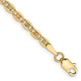 thumbnail image 1 of 14k 8 Inch 2.75mm Tri Color Gold Valentino Chain Bracelet Pave Link Fancy, 1 of 6