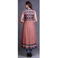 thumbnail image 4 of Bimba Robe Anarkali Géométrique Pêche pour Femmes Kurti Imprimé Ethnique Indien Longue Kurta Robe de Fête X-Small, 4 of 6