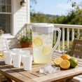 thumbnail image 1 of JZCHUNTOY 3L 101.4 oz Large Capacity Cold Water Pitcher, 5 Pieces Water Cups, BPA Free Heat Resistant Water Carafe, Leakproof Iced Tea Pitcher Set for Home, Kitchen, Office, Party and Daily Use, 1 of 6