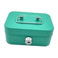 thumbnail image 3 of Cash Box with Lock Case with Top Handle Portable Souvenir Box Treasure Chest Green, 3 of 8
