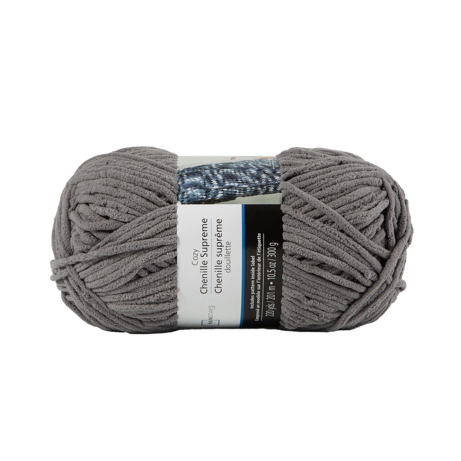 Fil en Chenille Gris Foncé Confortable MAINSTAYS
