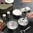 thumbnail image 3 of Ensemble de Batterie de Cuisine d'Extérieur Bol de Camping en Acier Inoxydable avec Passoire Cuillère, 3 of 7
