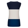 thumbnail image 5 of Mrat Débardeurs en Coton pour Femmes Débardeurs pour Femmes Tendance Tunique à Col Rond Hauts Décontractés Sans Manches T-Shirts Graphiques à Rayures Camisoles Amples Blouses S-193 Bleu m, 5 of 5