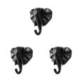 thumbnail image 4 of Wweixi Coat Hooks Easy To Install And Wide Application For Added In Daily Life black(elephant) 3Set, 4 of 6