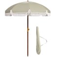 thumbnail image 1 of Outsunny 6.2' Ruffled Beach Umbrella with Carry Bag, Vent, Light Green, 1 of 10
