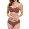 thumbnail image 1 of Women's High Waisted Bikini Two Piece Swimsuit - Vintage Retro Ruched Print Design - Push Up Support with Boyshorts Bottom, 1 of 5