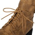 thumbnail image 4 of Mepaouo Women's Knee High Combat Boots Lace up Wide Calf Buckle Riding Boot Chunky Low Heel Booties, 4 of 9