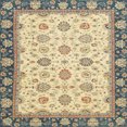 thumbnail image 1 of Ahgly Company Indoor Square Abstract Brown Gold Oriental Area Rugs, 6' Square, 1 of 6
