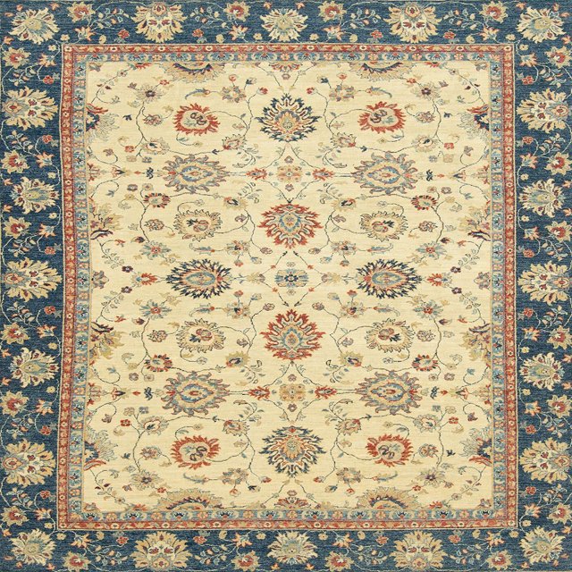 Ahgly Company Indoor Square Abstract Brown Gold Oriental Area Rugs, 6' Square