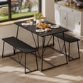 thumbnail image 1 of Pinmoco 3pcs Dining Table Set with 2 Benches Black Dining Room Table Set, 1 of 6