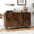 thumbnail image 4 of Costway Buffet Bahut Milieu du Siècle Moderne Armoire de Rangement à 4 Portes 50 Pouces Armoire d'Accent Brun, 4 of 10