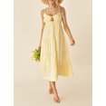 thumbnail image 4 of Kmbangi Robe Midi Cami d'Été pour Femmes Robe de Soirée Tie-Up Dos Nu Spaghetti de Couleur Unie, 4 of 9