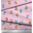 thumbnail image 3 of Soimoi Cotton Voile Fabric Numbers & Alphabets Text Print Fabric by The Yard 56 Inch Wide, 3 of 3