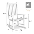 thumbnail image 3 of Giantex Set of 2 Wooden Rocking Chair, Slatted High Back Wood Rocker, White, 3 of 10