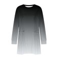 thumbnail image 5 of Timegard Women Long Sleeve Tops with Pockets Round Neck Casual Trendy T Shirts Gradient Color Comfy Basic Shirts, 5 of 5
