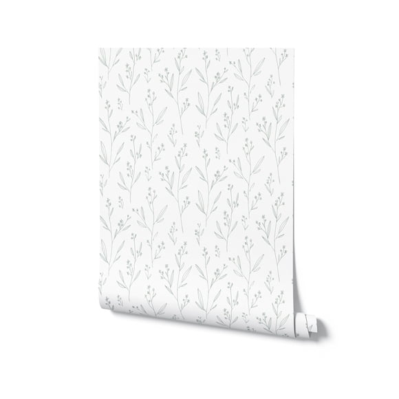 Dainty Minimal Floral Wallpaper