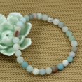 thumbnail image 3 of Bracelet Extensible Unisexe en Perles Rondes de 6 mm en Pierre Précieuse Amazonite Multicolore Mate Naturelle 7 Pouces, 3 of 5