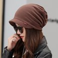 thumbnail image 3 of Bonnet en Coton pour Femmes Épais Chaud Coupe-Vent Simple de Couleur Unie, 3 of 7