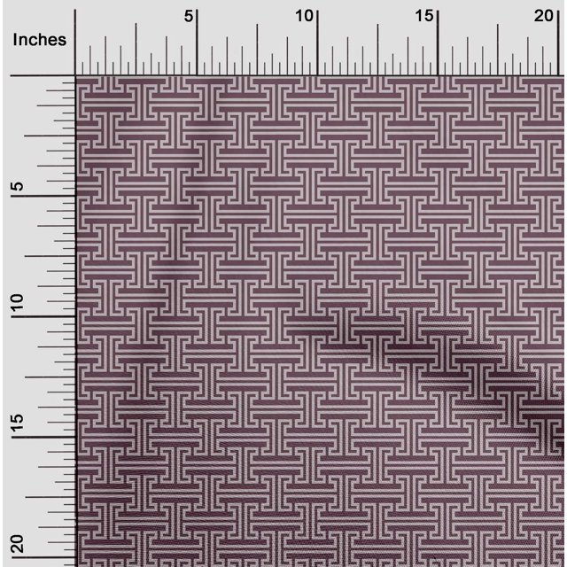 oneOone Silk Tabby Fabric Greek Key Geometric Print Fabric By The Yard 42 Inches Wide