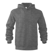 Ediodpoh Men's Fall and Winter Men's Hoodie Solid Color Casual Fashion Long Sleeved Pullover Sweater Men Sweatshirts Dark Gray XXXL