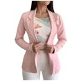 thumbnail image 1 of Yuyuzo Womens Blazer Lapel Collar Long Sleeve Open Front Button Tunic Tops Solid Color Fall Suit, 1 of 4